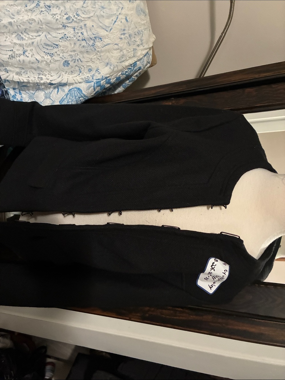 Cynthia Rowley Black Textured Single-Button Blazer